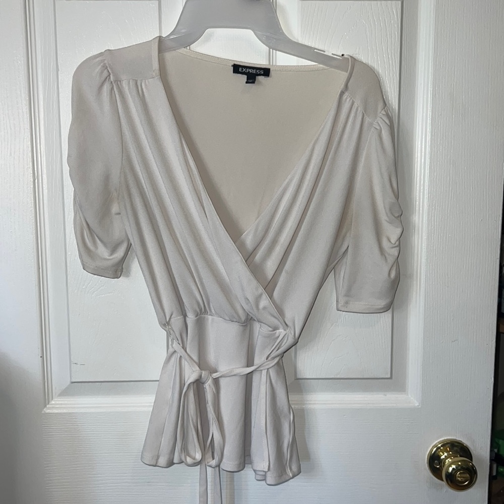 White wrap top